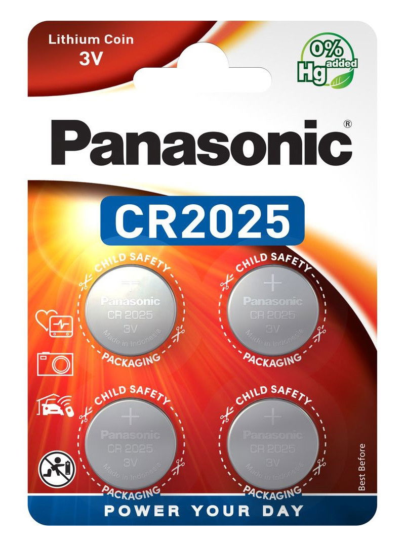 Panasonic CR2025 3V lítium gombelem, 4 db/bliszter termék fő termékképe