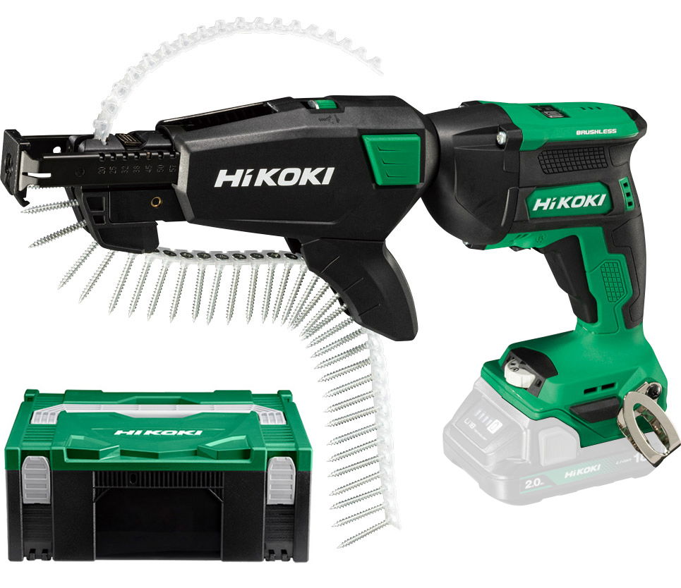 HiKoki W18DB-W3Z akkus levehető táras gipszkarton csavarozó (akku és töltő nélkül, Hitbox kofferben) termék fő termékképe