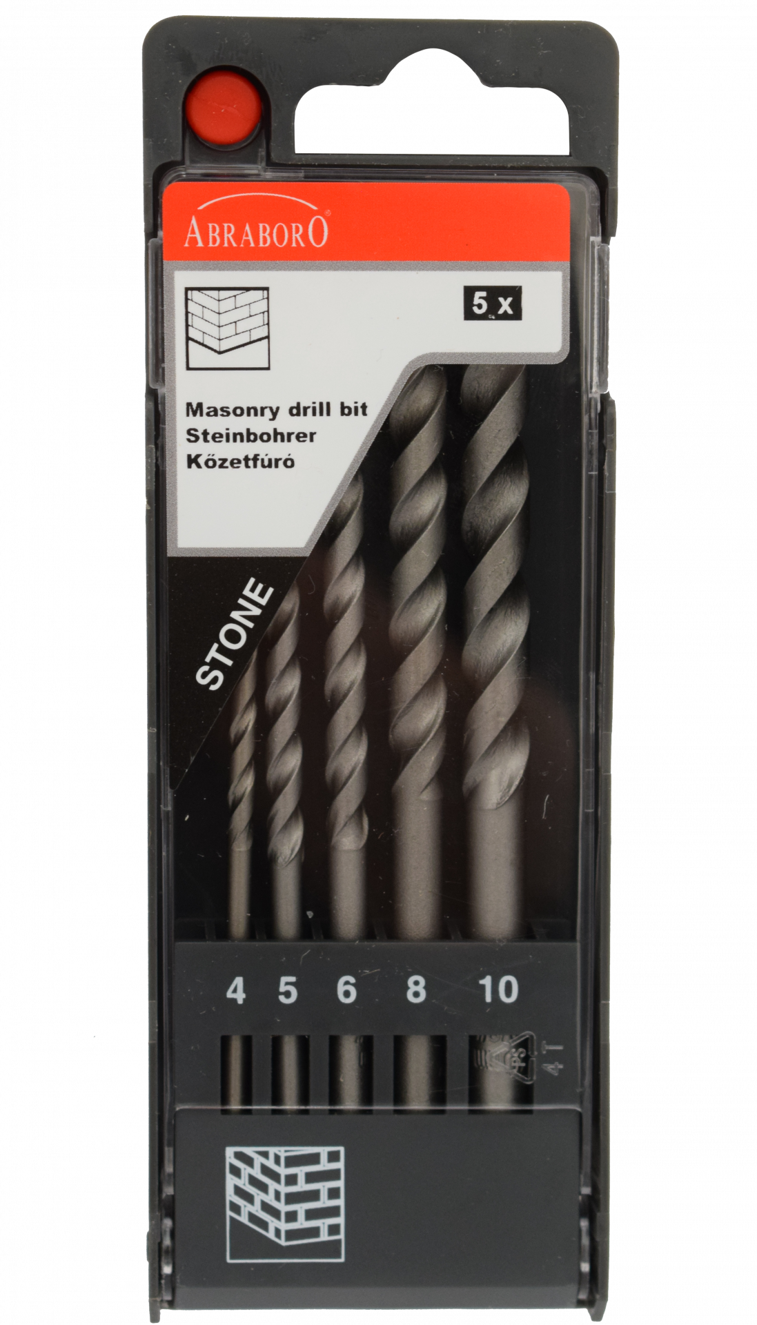 Abraboro 5 részes kőzetfúró készlet, műanyag dobozban termék fő termékképe