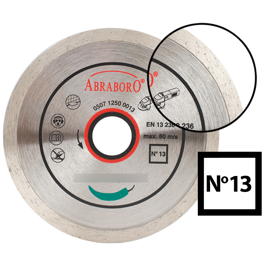 Abraboro 125 x 22.23 mm No.13 csempevágó, 6 db/csomag termék fő termékképe