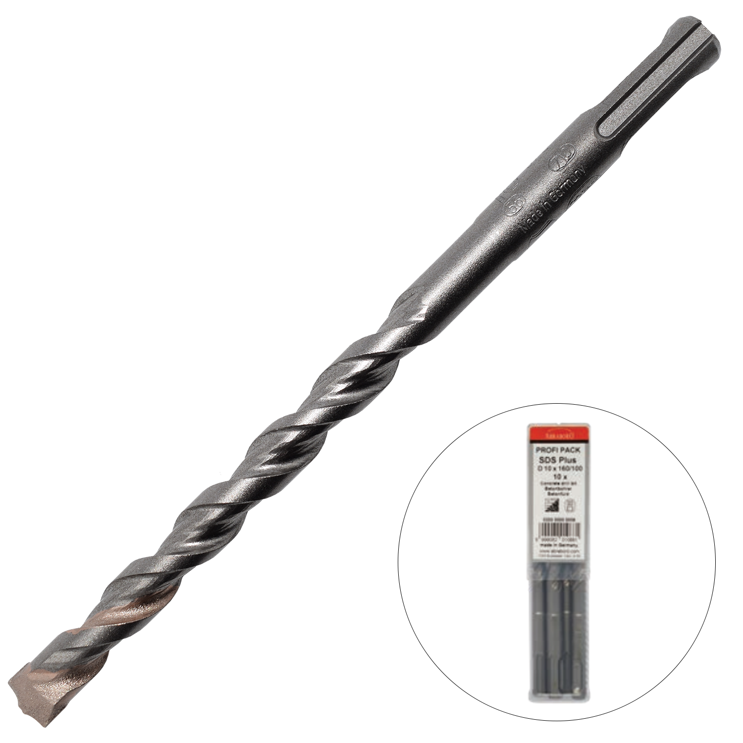 Abraboro 6 x 160 / 100 mm SDS-plus TWIXX betonfúró Profi Pack, 10 db/csomag termék fő termékképe