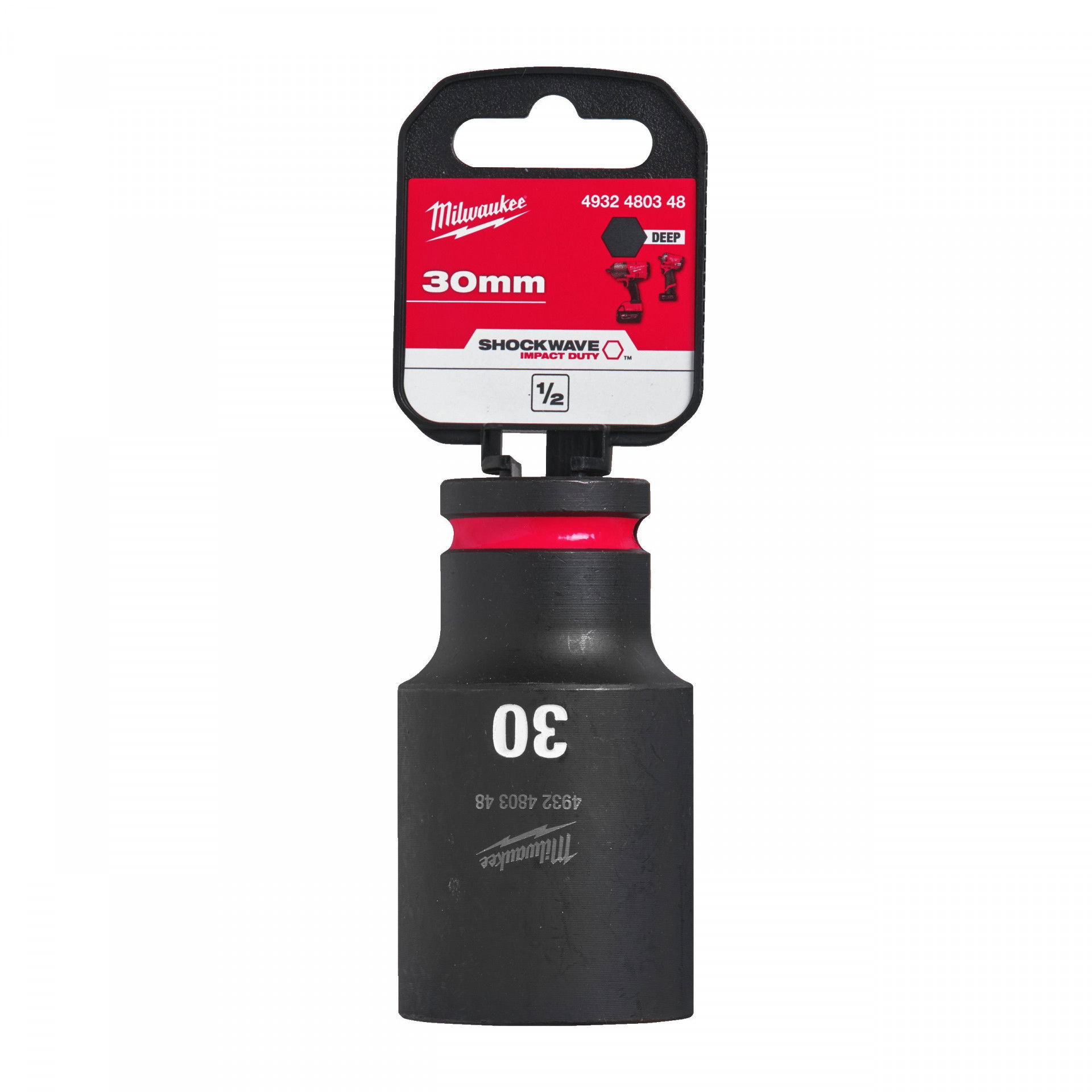 Milwaukee Shockwave Impact Duty™ 1/2"-os gépi dugókulcs fej, hosszú, 6-lapú, 30 mm termék fő termékképe
